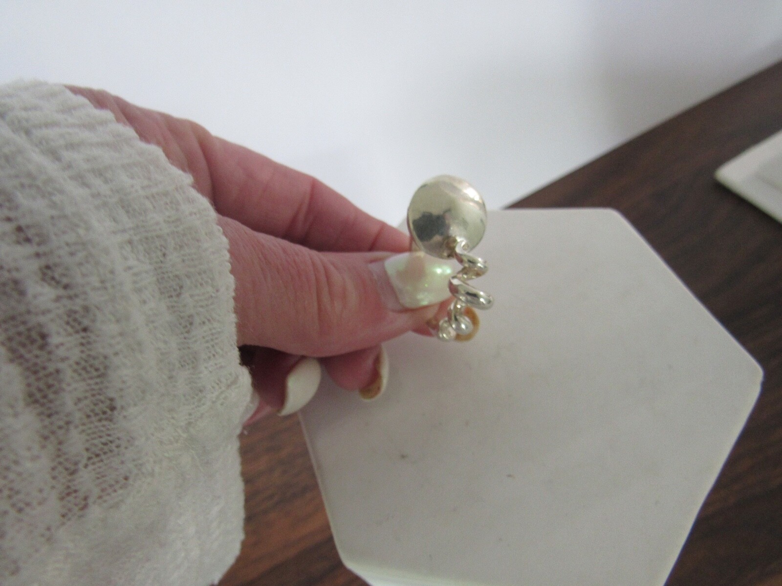 Large Screw Nail Wrap Ring Solid 925 Sterling Sil… - image 4