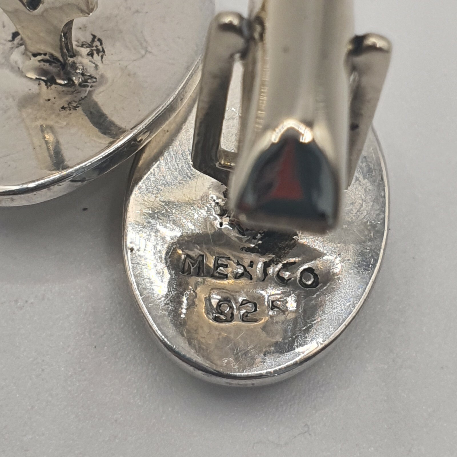 Photo 5 of Sterling Silver Cufflinks, Mexico Handmade , screw detail 10.6grams M19