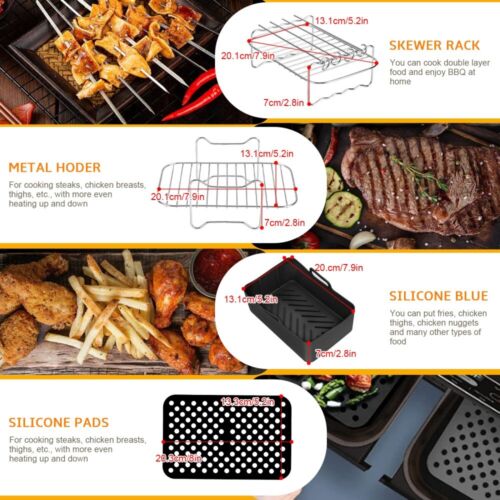 10-Teiliges Heißluftfritteusen Zubehör Für Ninja Foodi AF400EU AF300EU Dual Pan - Bild 3 von 7