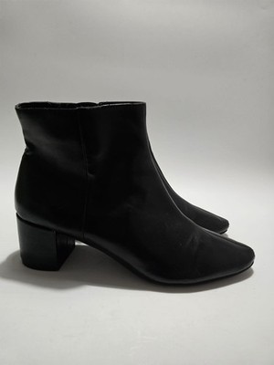 M&S Collection Leder-Stiefeletten Blockabsatz spitz zulaufend UK-Größe 6,5