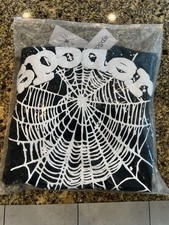 Spider Women's L Black/White Full Zip Hooded Fleece Cotton Spiderweb Graphic