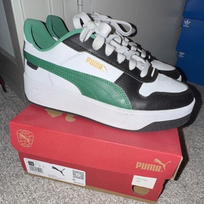 PUMA Carina Street Women's Sneakers White Black Green Leather Low Top 389390 06