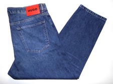 Image of Hugo Boss - Men's NEW 340 Loose Tapered Fit Cropped Jeans 36"W - 36R Blue Denim