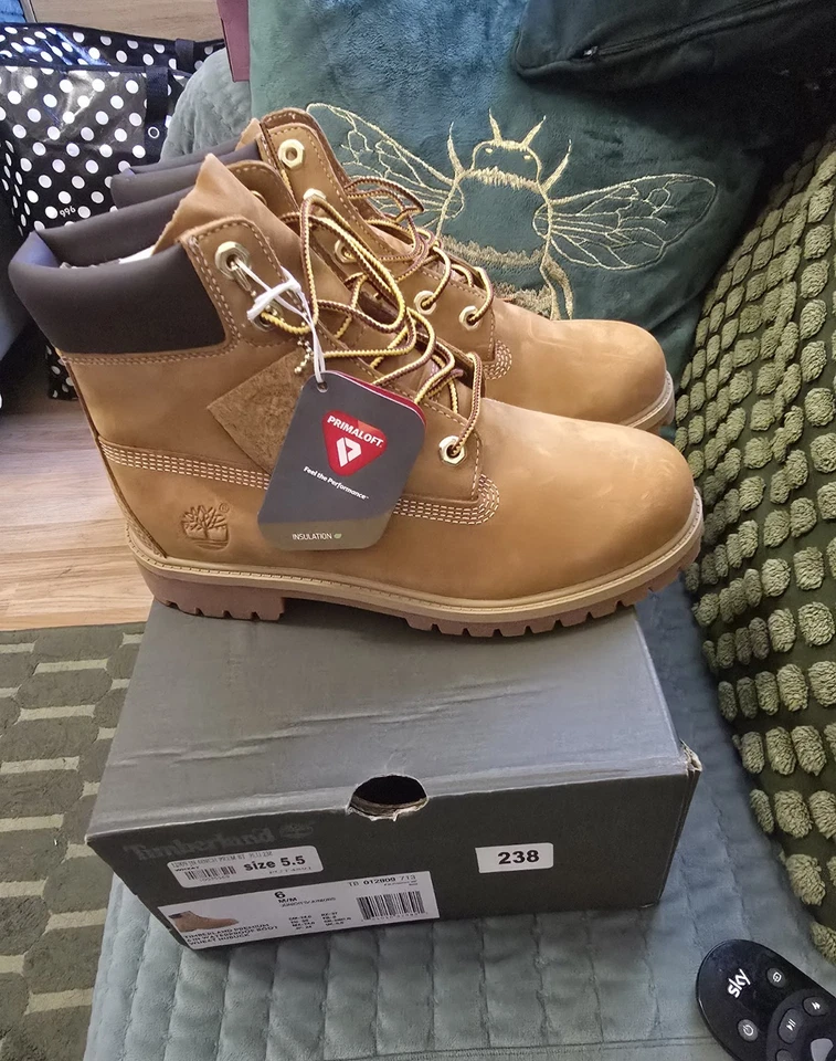 Timberland Premium 6in Waterproof Boot Wheat Nubuck Boys UK 5.5 TB012909 - Image 1 of 4