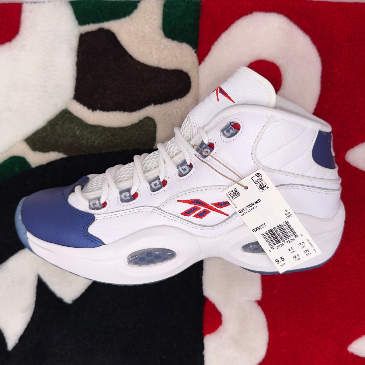 Reebok　リーボック　QUESTION MID GX0240 　 9.5 Reebok QUESTION MID CORE BLACK/AUBERGINE/PURE GRAY 22SS-I
