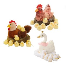 Simulation Large Hen Chick Sculpture Cute Art Chicken Coop Chick for Easter