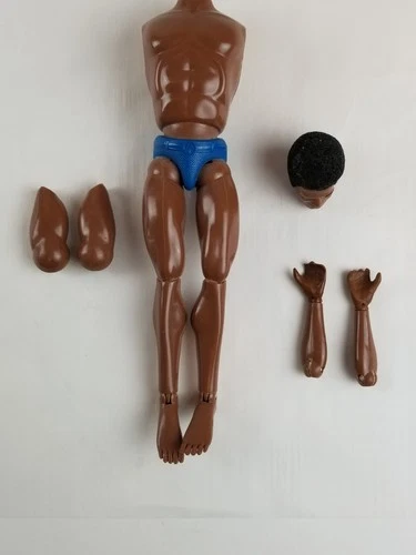 1975 BLACK G.I. JOE ADVENTURE TEAM 12" DOLL FOR PARTS NO FINGERS