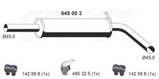 Mittelschalldämpfer ERNST 645003 für SEAT SKODA VW FABIA POLO IBIZA CORDOBA 6Y5