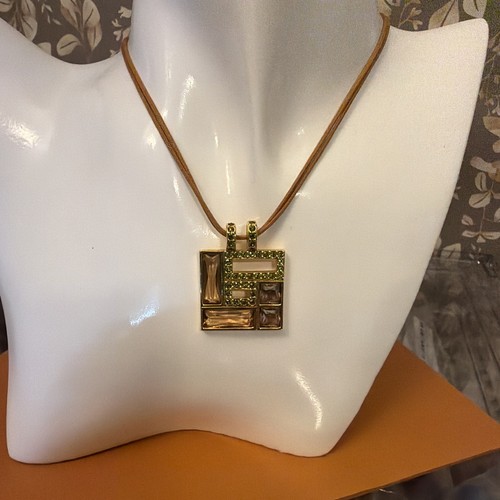 Swarovski Necklace With Crystal Brown Pendant