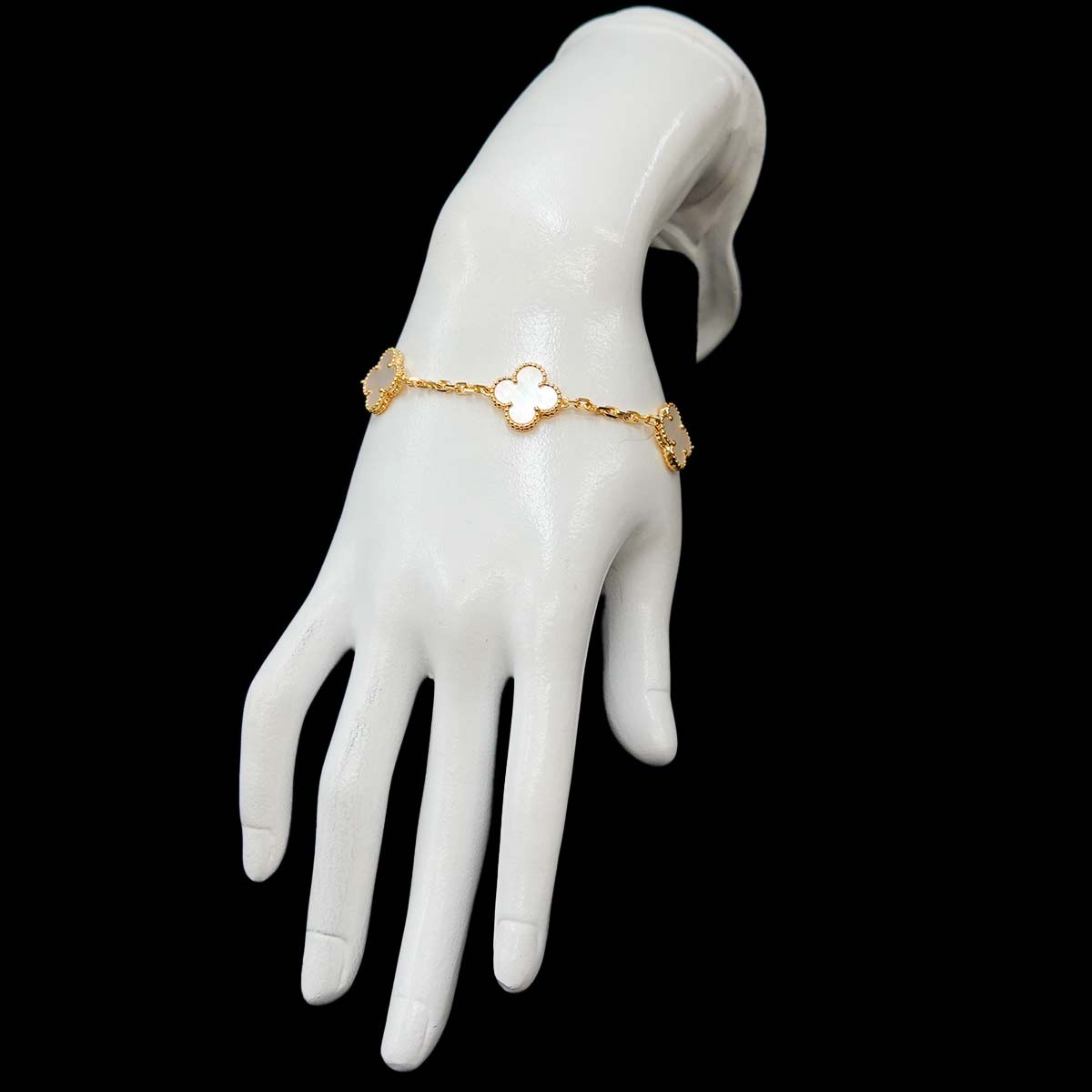 Van Cleef Arpels Vintage Alhambra Mother of Pearl Bracelet 18K YG