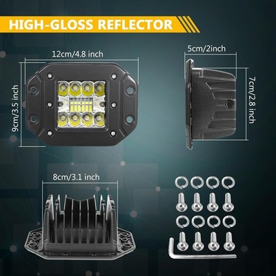 RIGIDON Arbeitsscheinwerfer 42W 5'' (13cm) 12/24V 6000K LED Spot Offroad LED-Balk