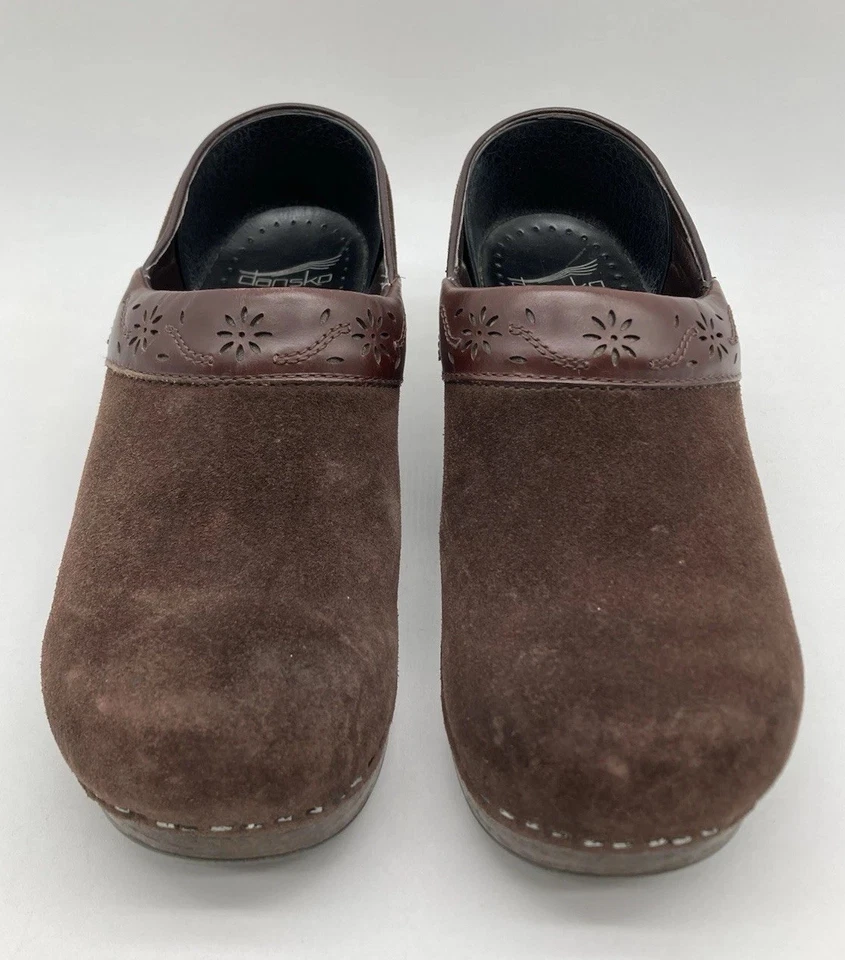Zuecos de cuero marrón Dansko Pavan cómodos zapatos sin cordones para mujer EU36 US5/6 Foto 2 de 4