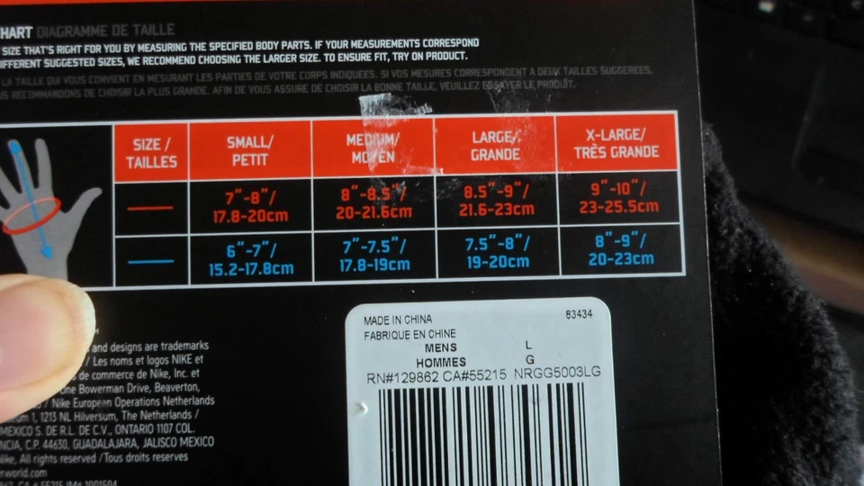 Nike logo-Therma-Fit-Elite-2.0-Hombre-Guantes para correr-grandes-negro-nuevo Foto 4 de 4