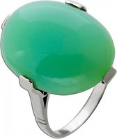 Chrysopras Ring WeißGold 585 14K GrüNer Edelstein 30Ct