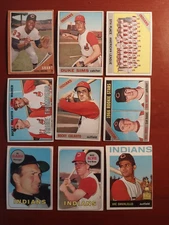 1960S TOPPS CLEVELAND INDIANS LOT (9) !