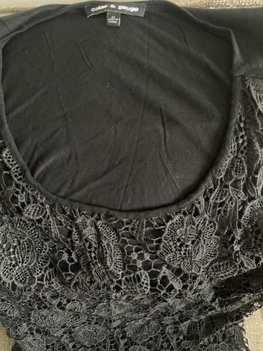Canotta blusa donna usata con cavi e gauge in pizzo taglia Med Boho - Foto 8 di 11
