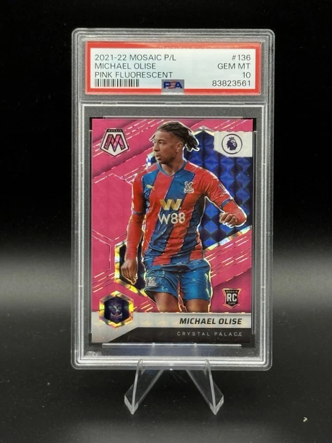2021-22 Panini PL Michael Olise Rookie RC Pink Fluorescent /10 PSA 10 Pop 1