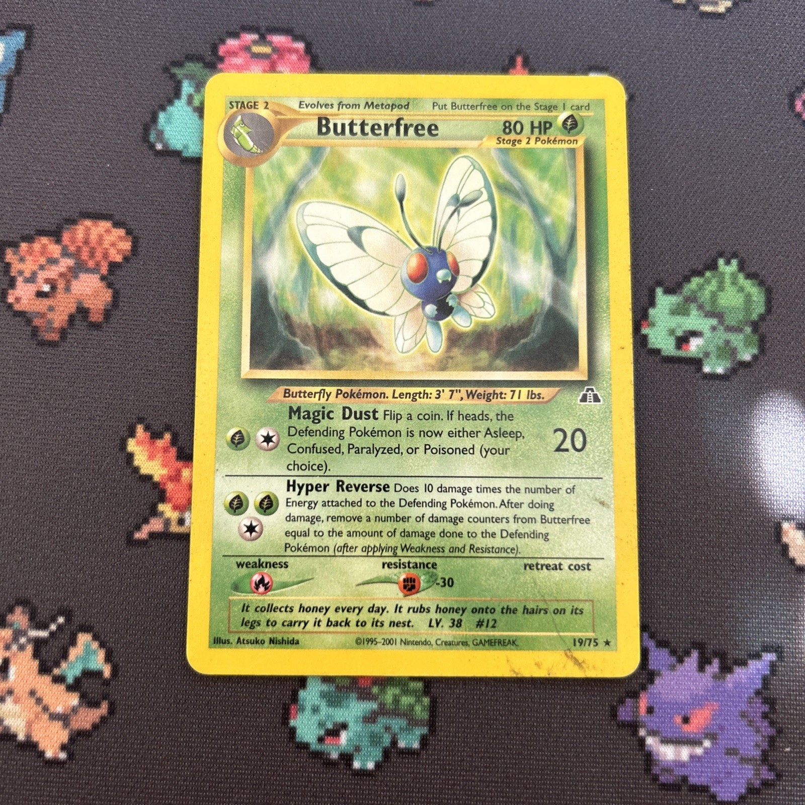 Butterfree 19/75 PL -Vintage Rare Pokemon Card- Neo Discovery (8q)