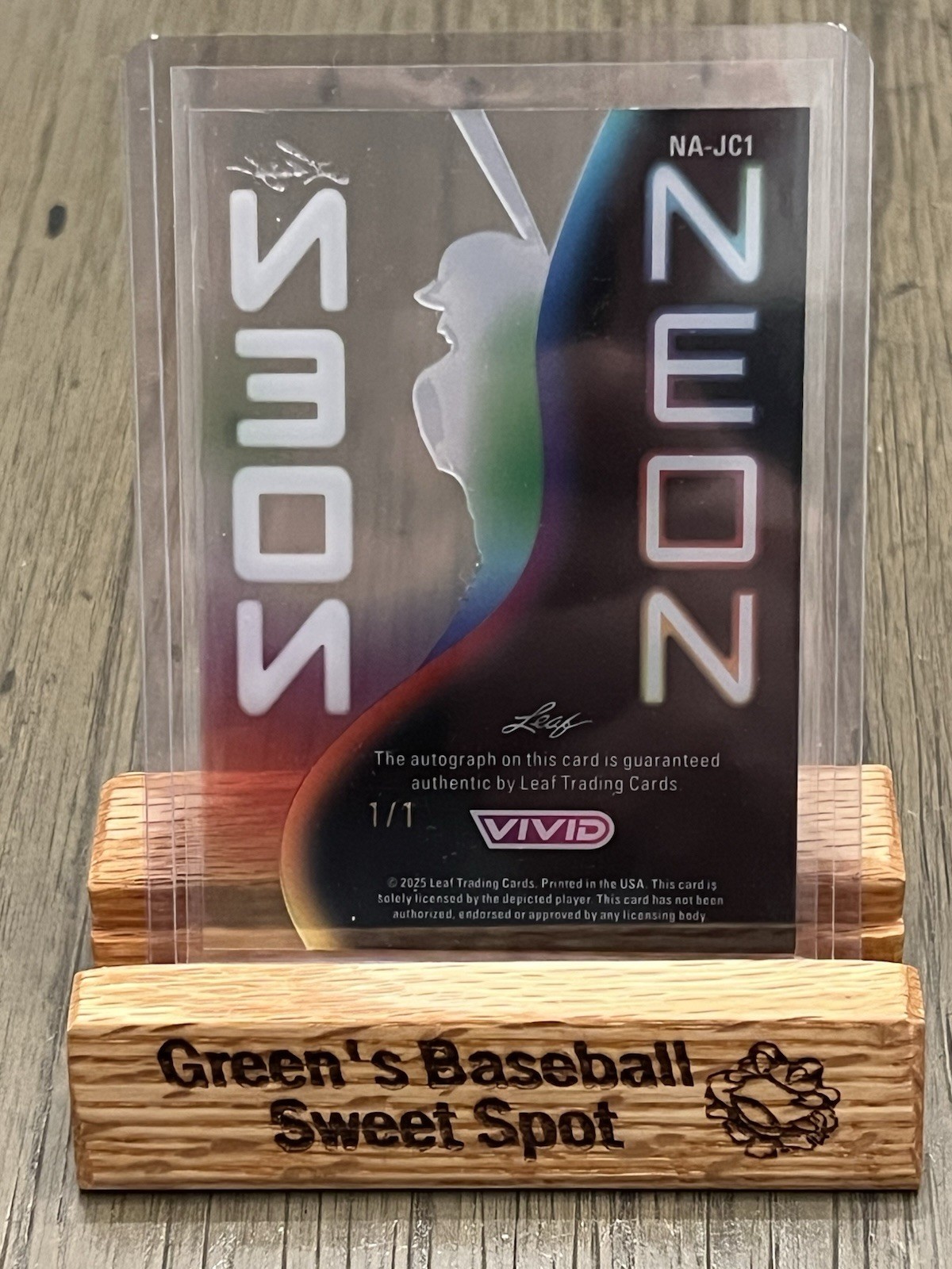 2025 Leaf Vivid Baseball Jose Canseco Neon Auto 1/1 Oakland A’s view 2