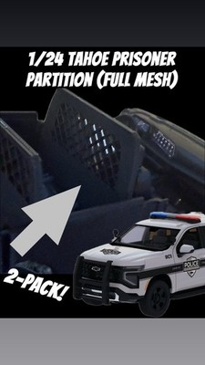 1/24 2025 MOTORMAX TAHOE PRISONER PARTITION FULL MESH POLICE FIRE 2-PACK CUSTOM
