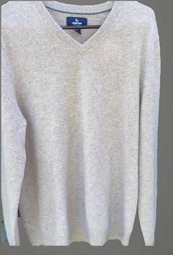 Land's End Men's Sweater 100% Cashmere V Neck Size Large Tall Tan Preppy - Picture 3 of 12