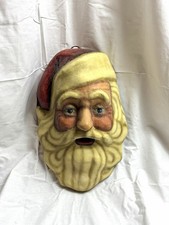 Vintage Large Paper Mache Santa Claus Wall Mask 19.5  Christmas Decor Hanging