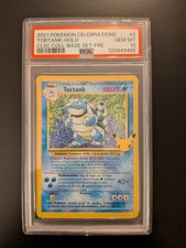 Carte Pokémon PSA 10 Tortank Holo 2/102 Célébrations 25 ans