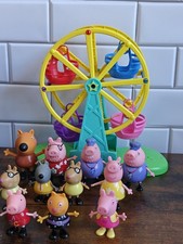 Peppa Pig Ferris Wheel Playset Lot w/ 15 Figures Family Friends Carnival Toy