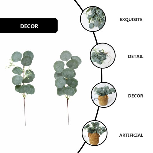 10 pezzi di simulazione fiore eucalipto foglie decorazioni per feste di nozze - Imagen 4 de 12