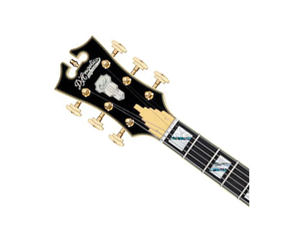 Гитара D'angelico Excel 59 с полым корпусом с одним вырезом - однотонная черная - в наличии B - Изображение 4 из 4