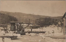 Marble Crane Proctor Vermont Marble Co VT Railroad 1910s RPPC Photo Postcard