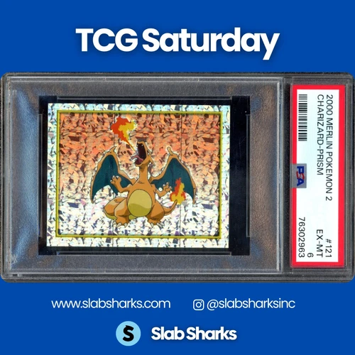 2000 MERLIN POKEMON 2 STICKER #123 CHARIZARD PRISM PSA 6