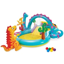 Intex 11ft x 7.5ft x 44in Dinoland Play Center Kiddie Inflatable Swimming Pool