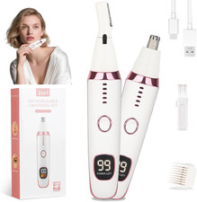 Nose and Ear Hair Trimmer for Women Men,2 in 1 LED Display Eyebrow Hair Trimmer