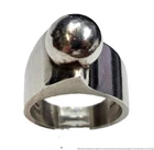 Vintage Abstract Designer Signed Sterling Silver Ladies Unisex Ring Size 6.75