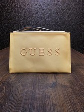 Guess Clutch Wristlet Wallet Large Burgundy/Maroon Logo Saffiano Leather Wallet