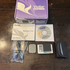 Vintage Digital Camera Vivitar Vivicam 5150s Bundle With USB Cord Manual Case