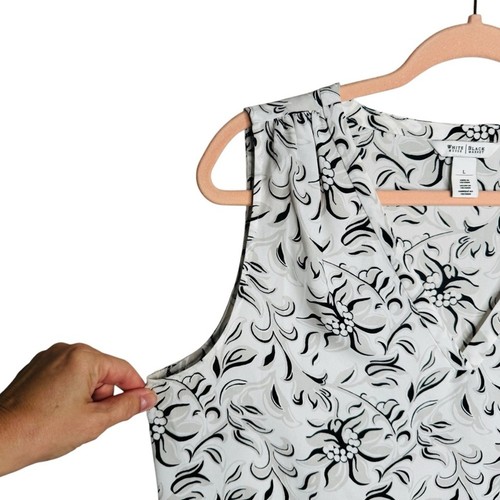 White House Black Market Tank Blouse Top V Neck Size L Large - Bild 2 von 9