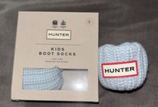 Hunter kids cable knit boot socks BNIB Size Small - Blue
