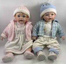 Muñecas bebé gemelas de porcelana colección Cathay edición limitada - Juego de 2