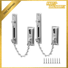 Door Chain Lock Stainless Steel Silver 17cm Anti-Theft Security Guard Home and