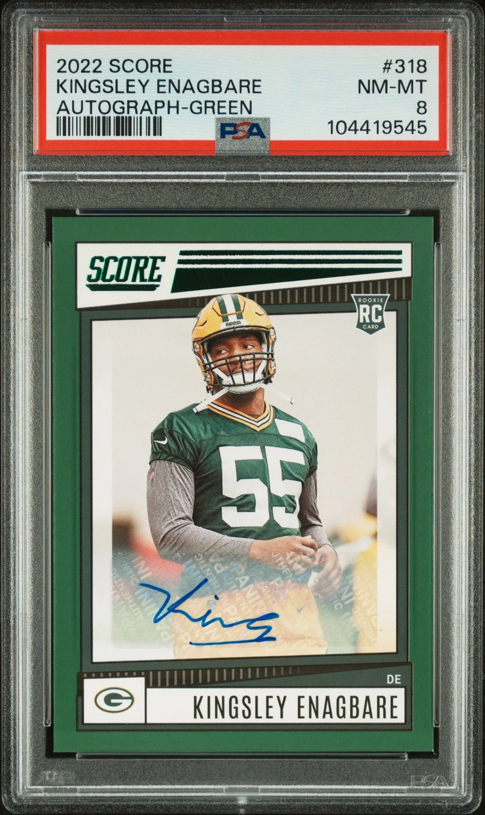 Kingsley Enagbare Panini Score #318 Autograph-Green