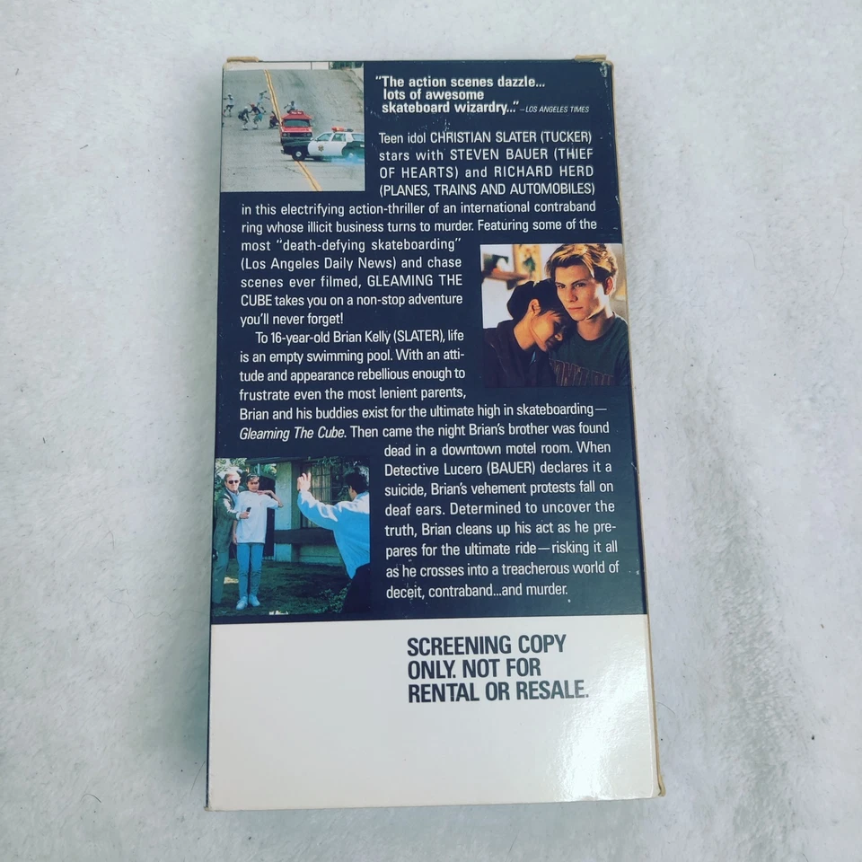 Gleaming The Cube RARE SCREENER VHS 1989 Vestron 80s Cult Skateboard Film Slater - Image 4 of 4