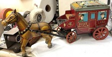 Alps Wells Fargo Overland Stage Japan Tin Toy Vintage Battery Operated