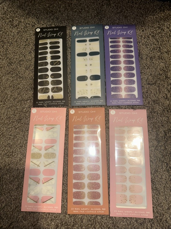 Studio Oh! Nail Wrap Kit 22 Nail Wraps 6 Packs Brand New Sealed