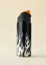 Owala FreeSip 32oz Black Flame Water Bottle Chrome Inferno Style - 2026 Gift