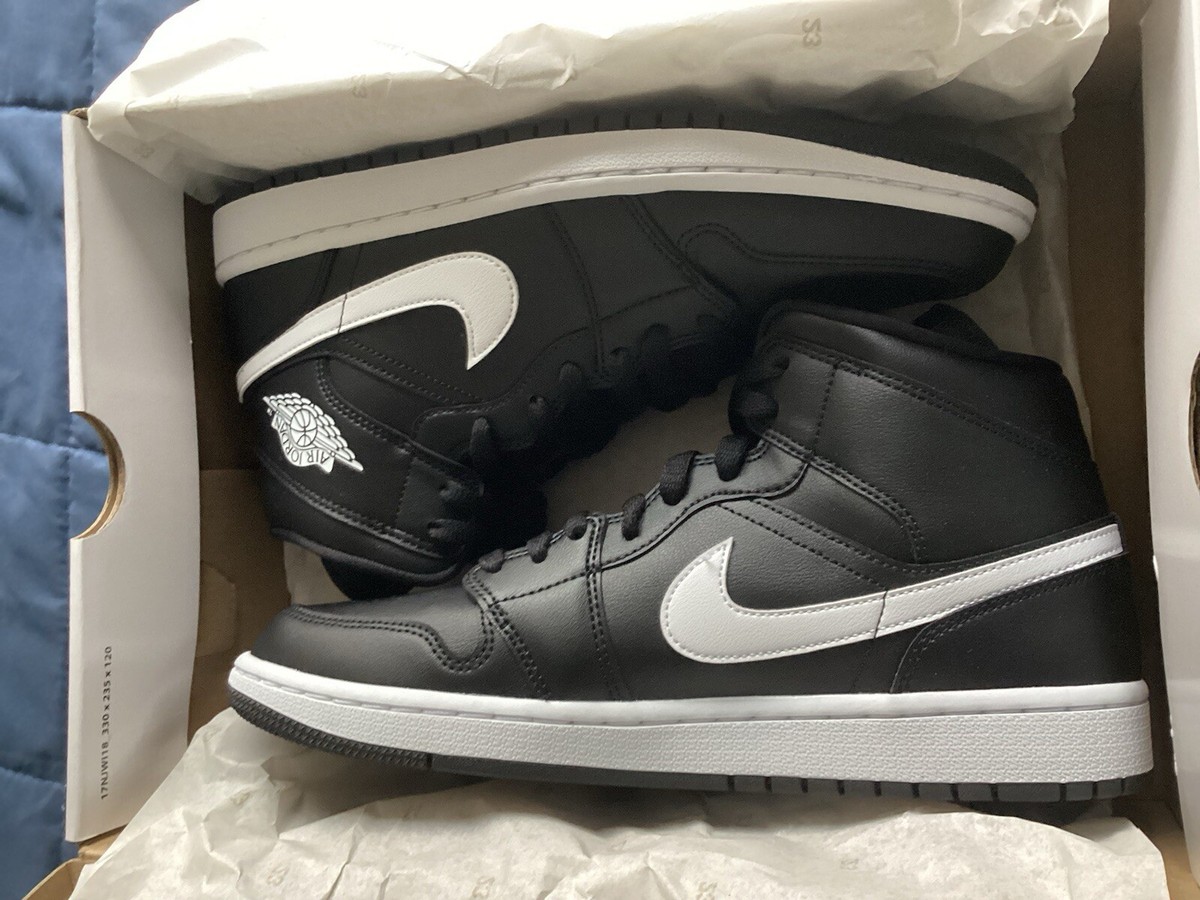 Size 11 - Air Jordan 1 Mid Black White Women DS 194501063760| eBay