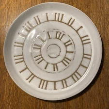 Signed MARTZ Marshall STUDIO POTTERY  PLATTER roman numerals MCM 60s 70s