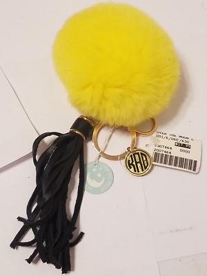 KAPPA ALPHA THETA Genuine Leather Rabbit Fur Keychain Key Ring Key Chain FLUFFY