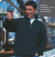 Troyer - Seemannspullover mit Innenfutter windstopper windbreaker wolle marine